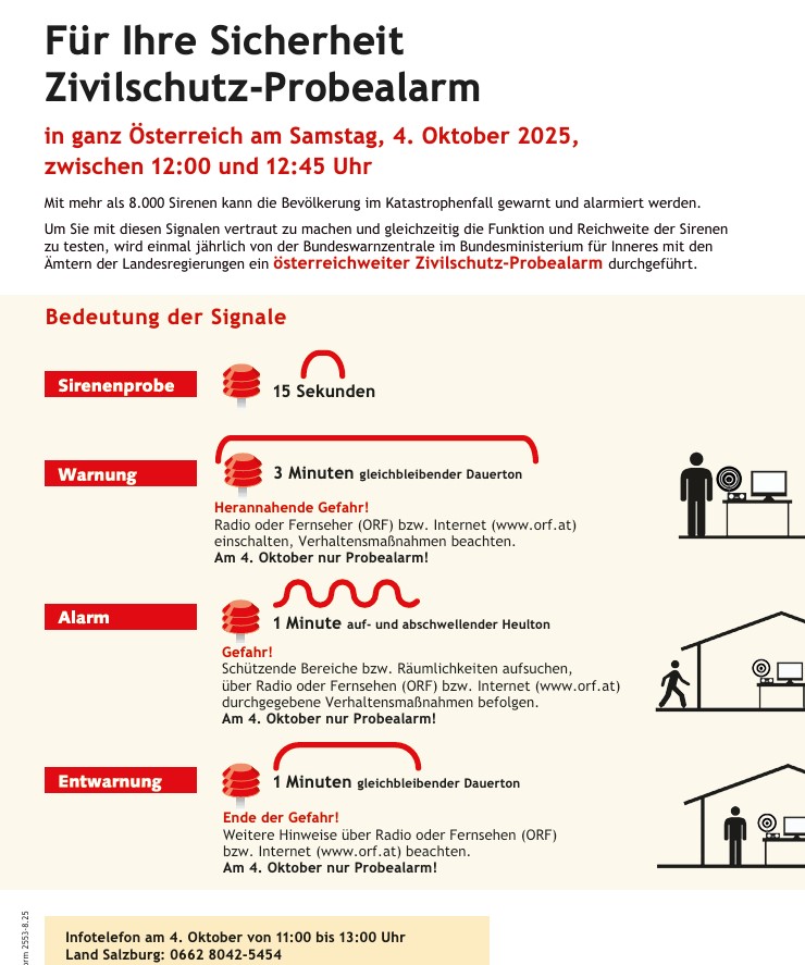 Zivilschutz Probealarm 25